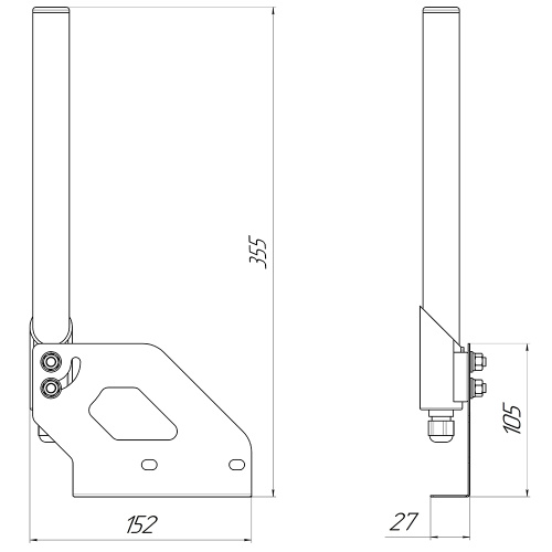 WiFi антенна 2,4ГГц KC6-2400T Белая фото 6