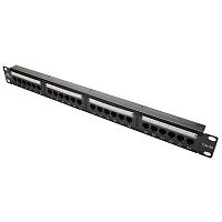 Коммутационная панель кат.5е, UTP, 19", 1U, 24хRJ45, 568A/В, черный